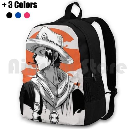 Ace One Piece Outdoor Hiking Backpack Riding Climbing Sports Bag Luffy Chapeau De Paille Mugiwara Nakama One Piece Sanji Zoro