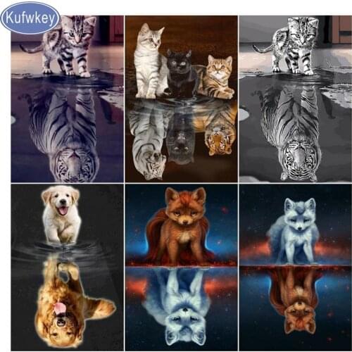 Diamond Painting Cat fox 5D DIY Mosaic Diamond Embroidery Tiger Full Square/Round Decor Home animal diamond Picture Of Rhineston