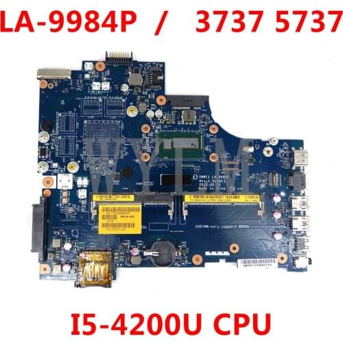 CN-0W6XCW 0W6XCW FOR DELL Inspiron 3737 5737 laptop motherboard VBW11 LA-9984P REV:1.0(A00) I5-4200U CPU 100% working