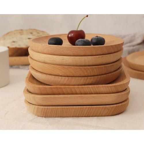 Merry Christmas Wood Plate Christmas Decorations For Home Party Tableware Fruit Dishes Saucer Tea Tray Dessert Dinner Plate Pan