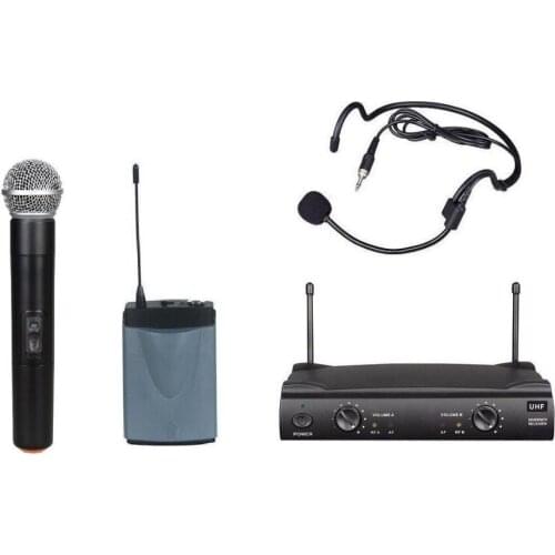 Bolymic UHF 2-Channel Wireless Cordless Handheld Headworn Microphone microfono Free Shipping