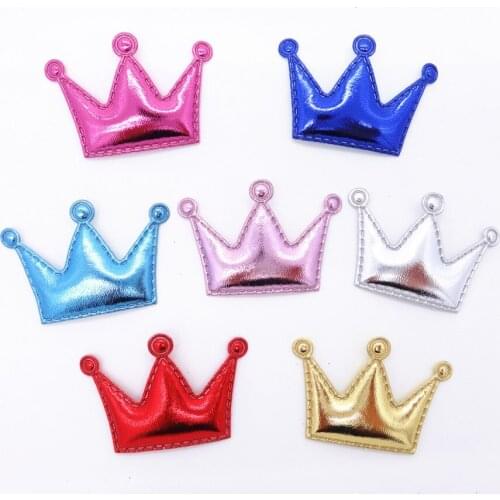 20PCS 45*30MM Glossy Leather Crown For DIY Girls Children Hairpin Birthday Party Supplies,Handmade Materials,Y19030601