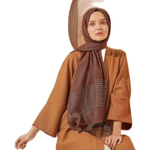 Hijab women muslim fashion 2020 autumn black green red ecru blue colors scarf women’s hijabs Made in Turkey organics serie