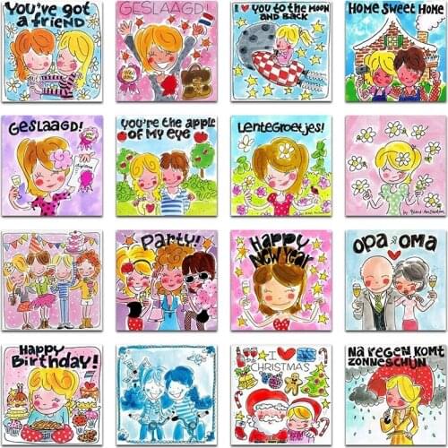 HOT DIY Diamond painting Cross stitch Blond Amsterdam Full Round Diamond mosaic Cartoon Full Square Diamond embroidery girl boy