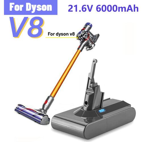 Turpow 6000mAh V8 battery 21.6V For Dyson V8 Battery Absolute V8 Animal Li-ion Vacuum Cleaner Rechargeable BATTERY