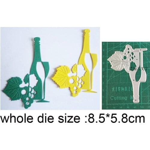 Grape Wine Bottle Cup Metal Cutting Dies for DIY Scrapbooking dies Stamp Card Making Decor Craft Embossing Die Cut Stencils dies