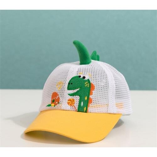 Cute Шляпа От Солнца 2021 Golf Caps Summer Children Sun Hat Baseball Cap Breathable Net Embroidery Cartoons Boys Girls Kids #yj