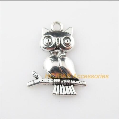 Fashion 8Pcs Tibetan Silver Color Animal Owl Birds Charms Pendants 18x24mm