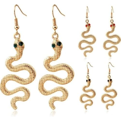 Trendy Vintage Snake Shape Dangle Earrings for Women Girl Retro Snake Earrings Jewelry Bijoux Party Gifts