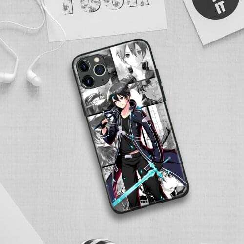 Kirigaya Kazuto SAO anime Soft Silicone Glass Phone Case for IPhone SE 6s 7 8 Plus X Xr Xs 11 12 Mini Pro Max Samsung