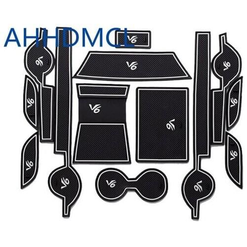 AHHDMCL Non-Slip Car Door Gate Slot Mats Cup Armrest Storage Pad For SOUEAST Lingshi V6 2013 2014