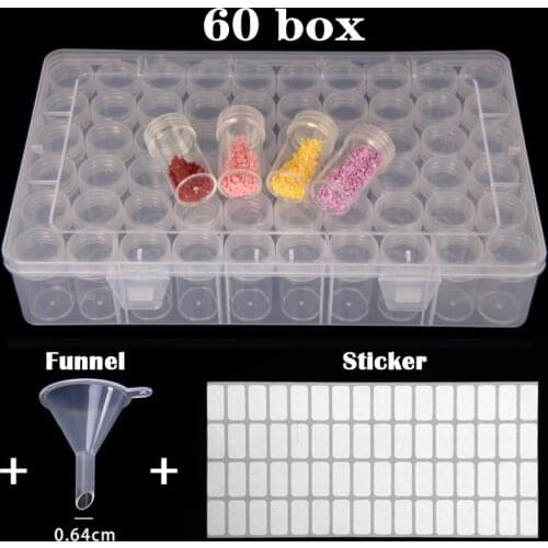 NEW 60/28 Bottles diamond painting storage box, portable bead storage box 60pcs container diamond painting accessories