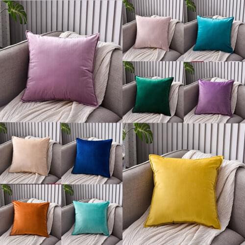 Solid Velvet Sofa Cushion Cover 40x40CM Super Soft Throw Pillow Case Decorative Home Office Cars