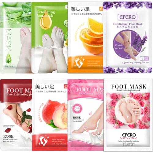 8Packs Remove Dead Skin Feet Mask Exfoliating Foot Mask Whitening Anti-Aging Moisturizing Feet Peeling Mask Socks for Pedicure