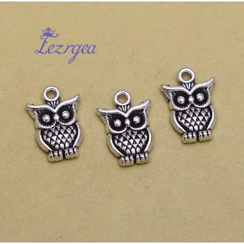 20pcs/lot--16x12mm, owl chams, Antique silver plated big eyes owl charms,DIY supplies, Jewelry accessories
