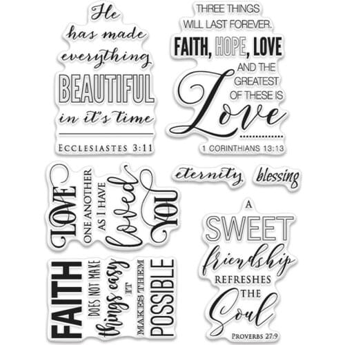 Faith Transparent Clear Silicone Stamp/Seal for DIY scrapbooking/photo album Decorative clear stamp sheets FXL040