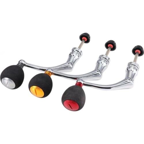 L/M Fishing Reel Folding All Metal Rocker Arm Power Knob Handle for Spinning Fishing Reel Reels Parts for Bass Pike Fishing Tool