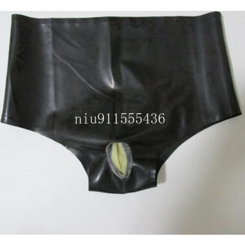 Sexy Latex Underwear Boxer Shorts Briefs With Anus Condom&Vaginal Lips Handmade Women Short Pants kakegurui cosplay costume