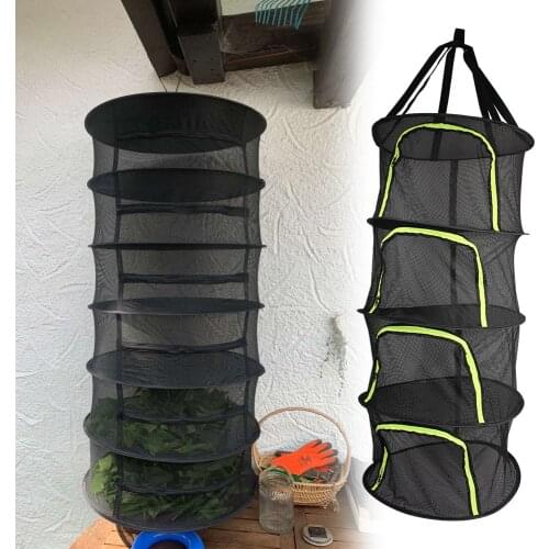 Herbs Drying Net For Plants Flowers Beans Folding Dry Rack Dryer Bag Mesh 4 Layers Hanging Basket