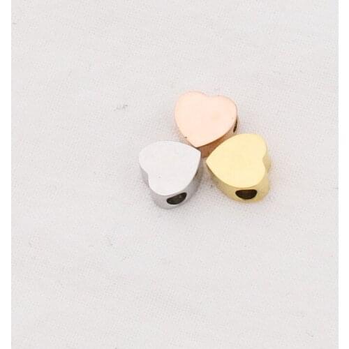 50pc 6mm Mirror Finish Stainless steel Mini Blank Heart Connector Charm For Necklace DIY Women Handmade Jewelry Making