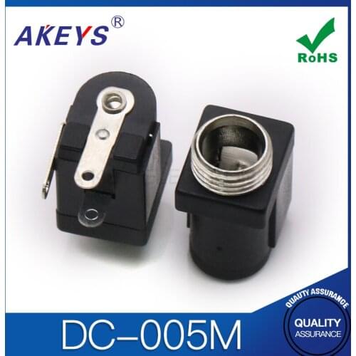 10pcs DC-005M threaded interface 3 feet high temperature 5.5-2.1/2.5MMDC DC power socket female