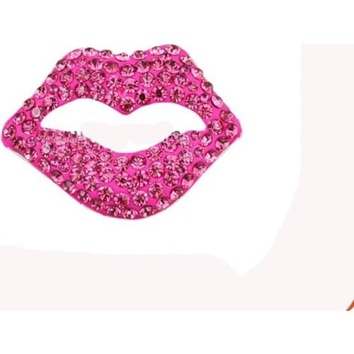 Rhinestone pink lips brooch pretty jewelry brooch
