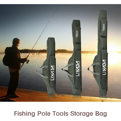 Lixada 100cm/130cm/150cm Fishing Bag Portable Folding Fishing Rod Reel Bag Pole Gear Tackle Tool Case Carrier Travel Storage