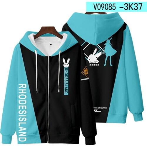 Game Arknights 3D Zipper Hoodies Men/Women Casual Sweatshirts Rhodes Island Texas Amiya Chen Lappland Exusiai Cosplay Costume