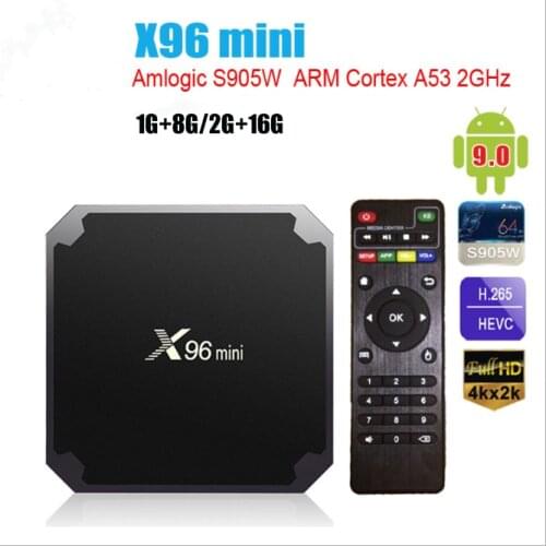 X96 mini smart TV box Android 9.0 2.4G Wifi 1G 8G 2G 16G S905W Quad Core 1080P Media Player 4K for iptv set top bx PK TX3 mini