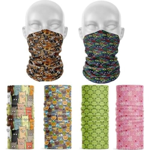 Dogs Printed Windproof Face Scarves For Unisex Cartoon Animals Outdoor Cycling Climbing Head Bandana Men Seamless Neck Scarf