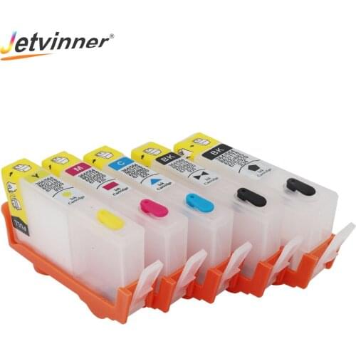 Jetvinner 5 pcs For hp 862 Refillable ink cartridges for HP Photosmart AIO/7510 e-AIO-C311a/Plus AIO/Pro B8550 with ARC chips