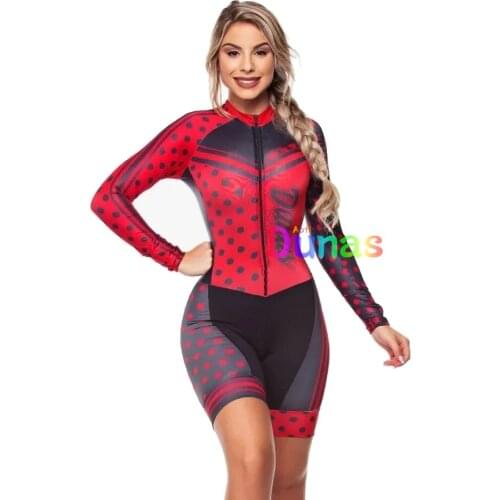 Female Monkey Dunas Womens Cycling Clothes Summer Long Sleeves Jumpsuit Professional Triathlon Suit Maillot Ropa Sportswear New