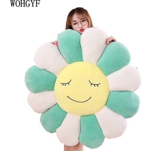 1pc Smile Sun Flower Sunflower Plush Toy Stuffed Doll Cat Pet Cushion Mat Pillow Home Bedroom Car Shop Restaurant Decor Girl Gif