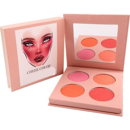 10 Piece Embossing Gloss Blush Highligher Facial Contour Long-lasting Makeup Powder Face Blusher Cosmetics Private Label