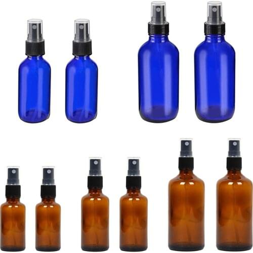 10pcs Spray Bottles Portable Refillable Empty Glass Bottles for Travel Alcohol Household Cleaner Essential Oils Assorted Size