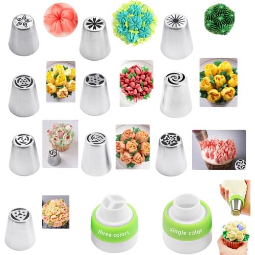 Russian Tulip Icing Piping Nozzles Stainless Steel Flower Cream Pastry Tips Nozzles Bag Cupcake Cake Decorating Tools Molds
