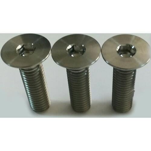 3pcs M4 titanium alloy screw bolt Allen flat head screws countersunk hex socket cup bolts Ti machine thread nail