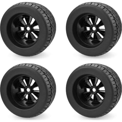 4pcs 1/8 Monster Truck Wheels Rim Tire Set 17mm Hub Hex For 1/8 Monster Truck Fine Workmanship Good Performance