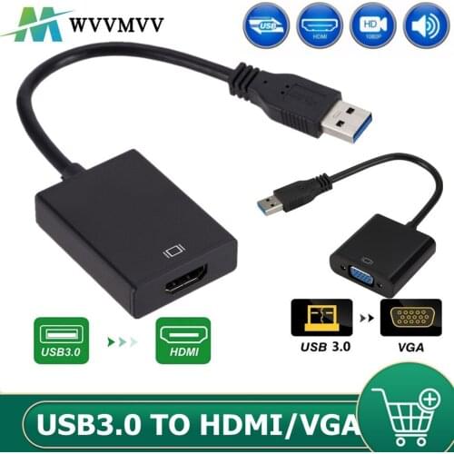 USB 3.0 to HDMI Converter Adapter for Windows 7/8/10 Laptop USB 3.0 to VGA Video Display Adapter forLaptop PC Monitor Projector