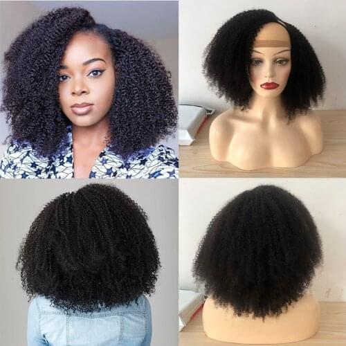 Afro Kinky Curly Wigs U Part Wig For Women Human Hair Brazilian Remy 180 250 Density Glueless Hair Wig 4b 4c Curly Full Wig