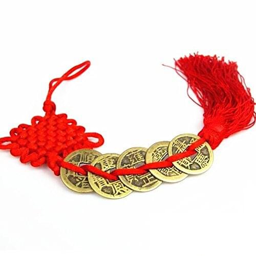 ANGRLY OrangeTag Chinese Feng Shui 6 Coin Hanger for Prosperity and Good Fortune Wedding Decoration Christmas Wedding Decoration