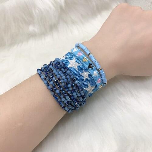 BLUESTAR MIYUKI Bead Bracelet For Women Mexico Cuff Armband Star Pulseras Mujer Heart Crystal Tassel Seashell Polymer clay