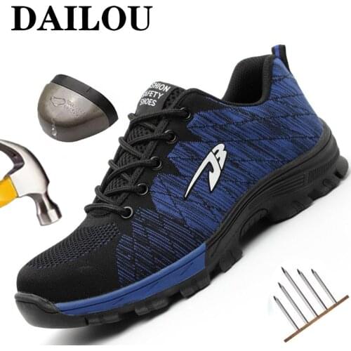 Mens Boots Safety Shoes Men Steel Toe Shoes Work Boots Sneakers Indestructible Shoes Work Safety Boots Winter Shoes Plus Size