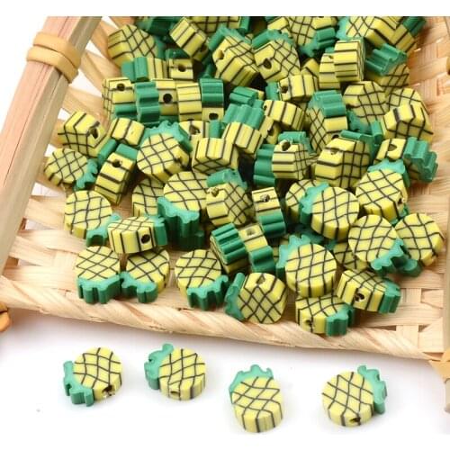 30pcs/Lot 10mm Pineapple Shape Polymer Clay Beads Loose Spacer Beads For Jewelry Making DIY Bracelet Accessories