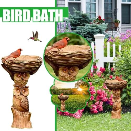 Tree Birdbath Resin Polyresin Antique Garden Bird Bath For Yard Garden Decor Statues Vintage Sculptures Décoration De Jardin #G2