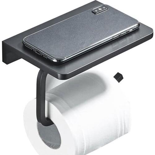 Toilet Paper Holder Equipment Bathroom Hardware For Bathroom Shelf Wall Mounted Towel Holder Toilet Roll Holder Aluminum Alloy