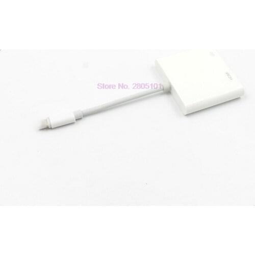 Dhl or fedex 50pcs Lighting AV HDMI/HDTV TV Digital Cable Adapter For iPad to HDMI For iphone 5 5S 6 6s 7 7 plus