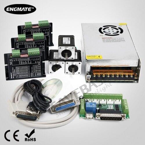 DIY CNC Mill Kit 3 Axis 62oz-in Nema14 Motor EMA2-040D22 Digital Stepper Driver