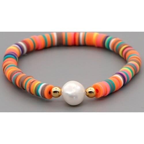 GO2BOHO Heishi Beads African Bracelets Real Pearl Bracelet For Women Boho String Pulseira Mujer Summer Beach Handmade Jewelry