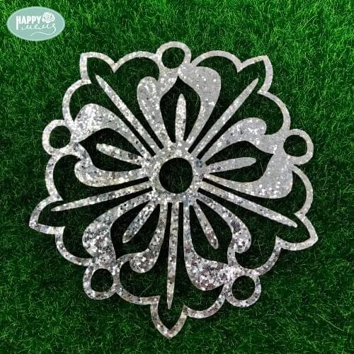 Happymems Ipcs Flower Iron On Patches Silver Glitter Iron On Patches For Art Clothes Decoration Iron On Patches